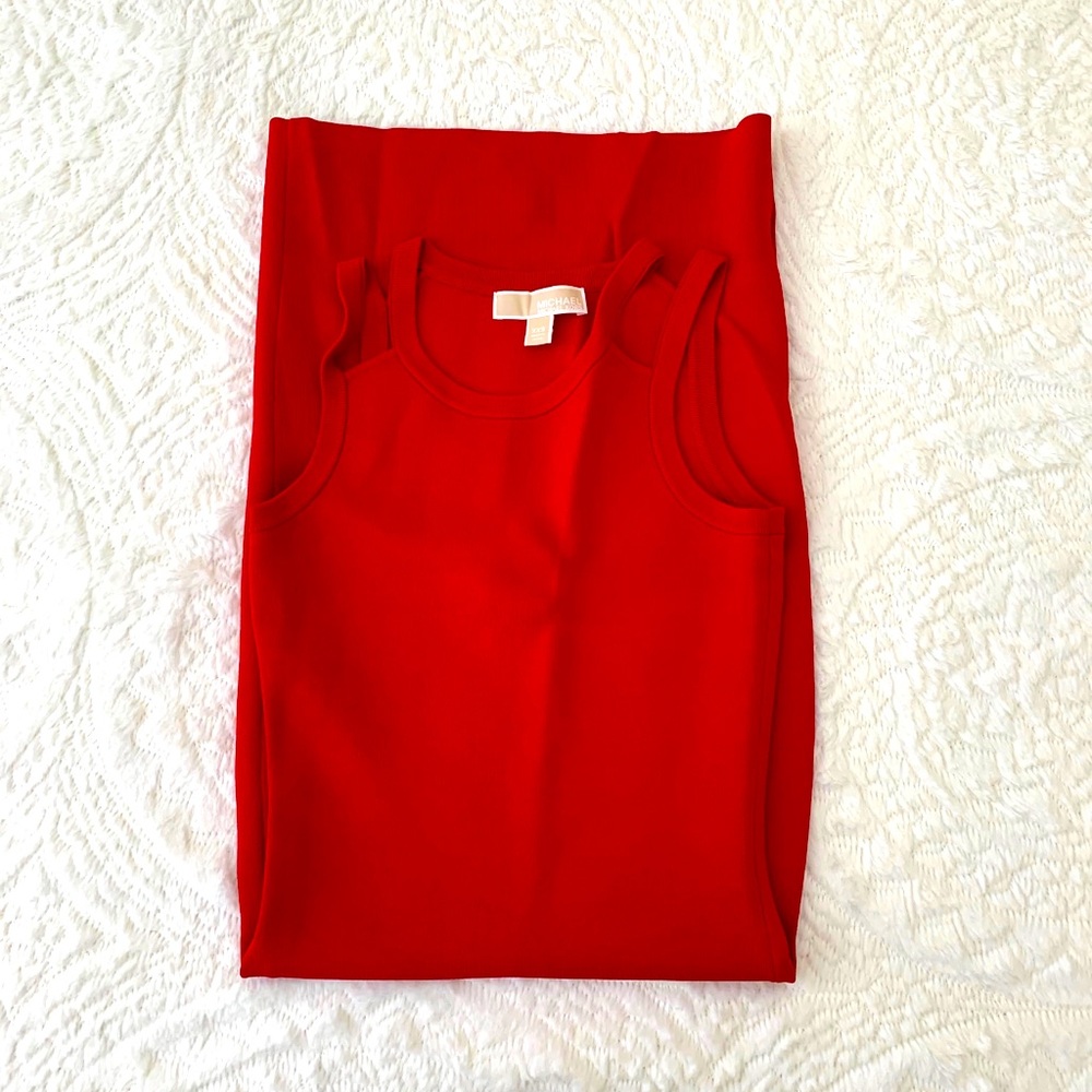 Michael Kors Red midi dress.